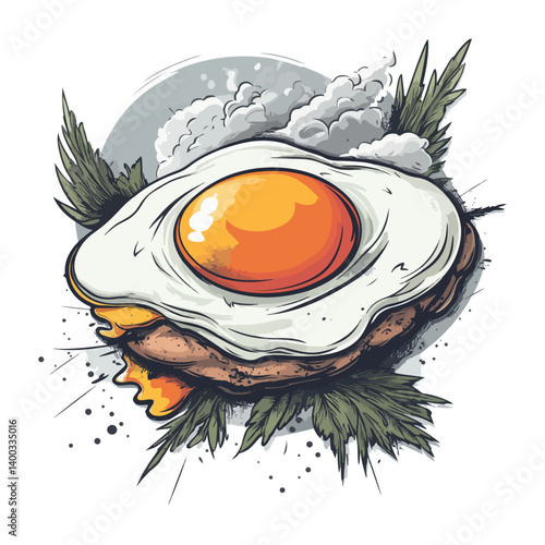 Poached eggs, food, vector, transparent background