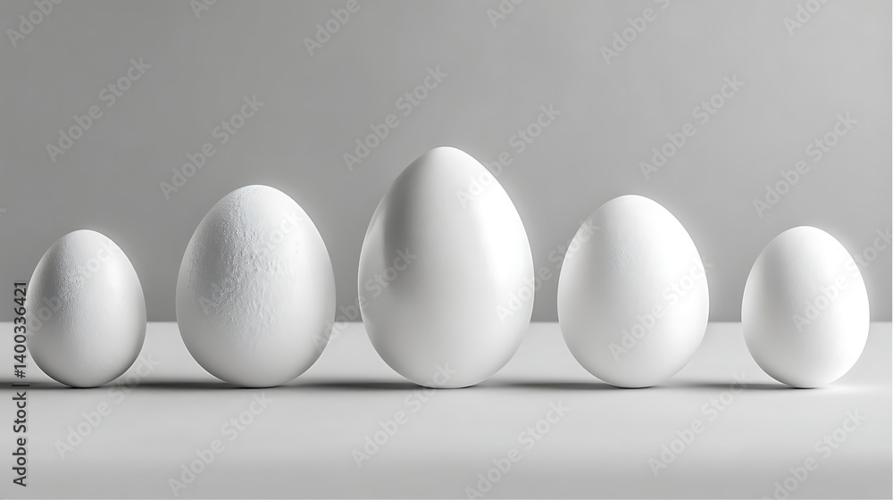 A visual representation of different sized eggs. A visual representation of different sized eggs.
