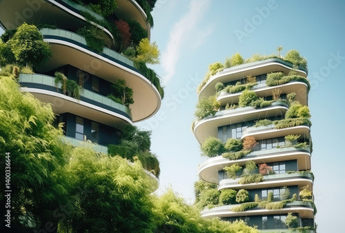 Obraz na płótnie Eco-Friendly Urban Living w salonie