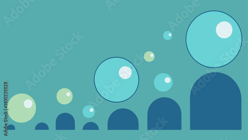 Bubbles Rising A series of bubbles in varying sizes floating upwards representing that life has ups and downs and imperfection can lead to unexpected beauty.