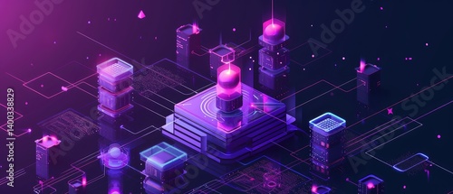 Obraz na płótnie Neon Dreams: A Futuristic Cityscape w salonie
