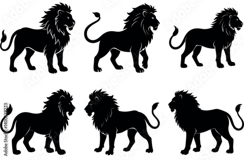 Powerful Standing Lion Silhouette Vector for Cricut and Sublimation – Wild Animal SVG Cut File for Logo Design, Wildlife Decor, Jungle Crafts, Vinyl Printing, and Graphic Projects