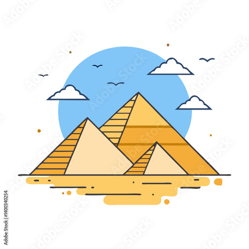 pyramids of giza icon, pyramids of giza vector illustration-simple illustration of pyramids of giza, perfect for pyramids of giza logos and icons
