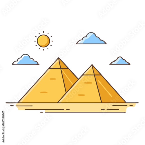 pyramids of giza icon, pyramids of giza vector illustration-simple illustration of pyramids of giza, perfect for pyramids of giza logos and icons