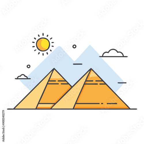pyramids of giza icon, pyramids of giza vector illustration-simple illustration of pyramids of giza, perfect for pyramids of giza logos and icons