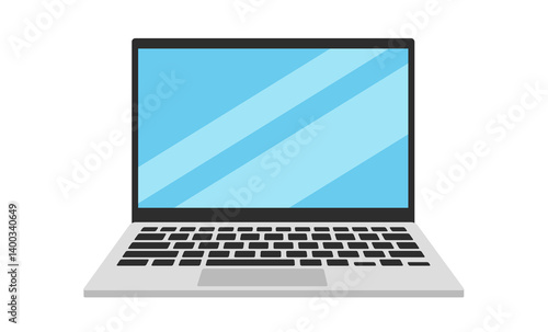 Flat design illustration. Open notebook graphic. Modern wireless technology.	