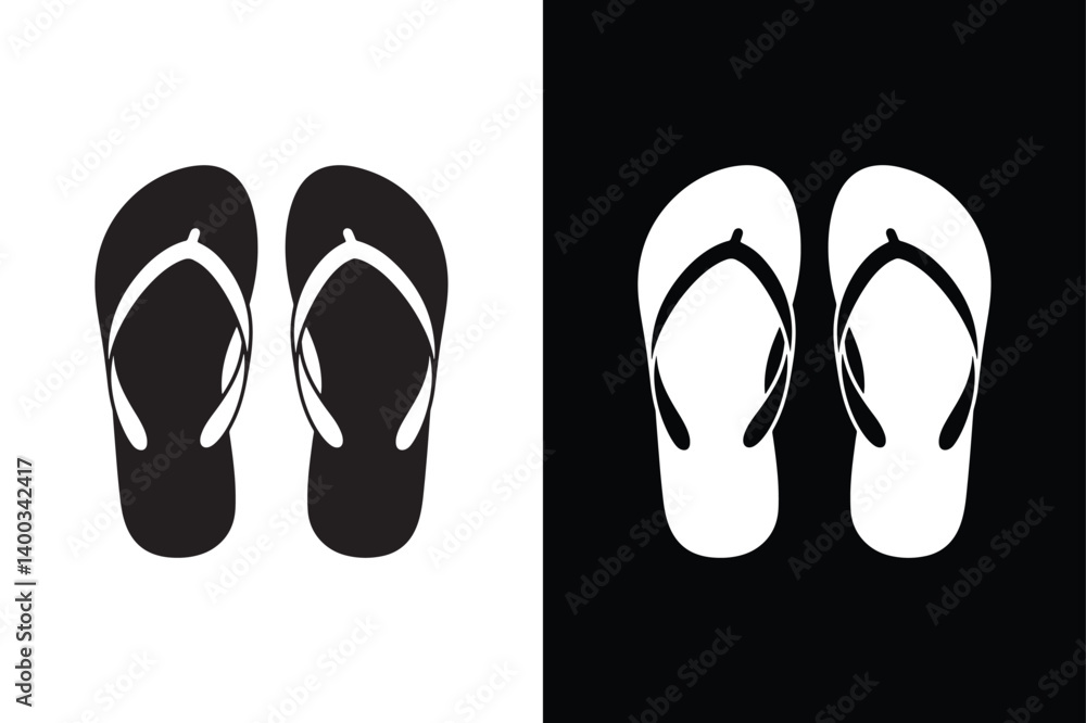 Flipflops vector icon design vector on White Background ,Vector Art Illustration on white background. Flipflops vector icon design vector on White Background ,Vector Art Illustration on white background.