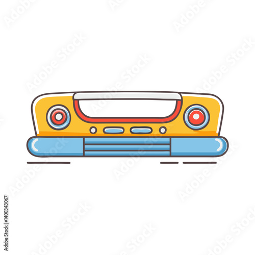 retro bumper icon, retro bumper vector illustration-simple illustration of retro bumper, perfect for retro bumper logos and icons