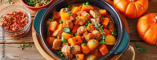 Obraz na płótnie Hearty Autumn Poultry Stew w salonie