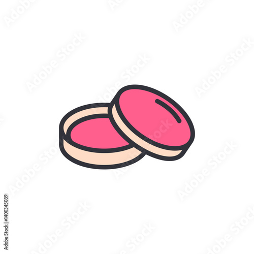 Cosmetic colored icons, minimalist vector illustration ,simple transparent graphic element .Isolated on white background
