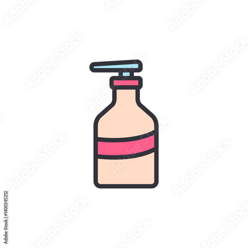 Skincare colored icons, minimalist vector illustration ,simple transparent graphic element .Isolated on white background