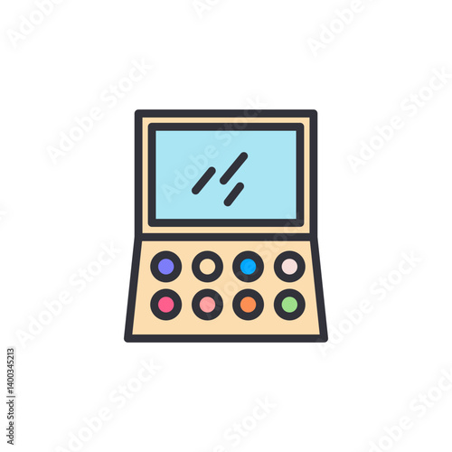 Make up kit colored icons, minimalist vector illustration ,simple transparent graphic element .Isolated on white background