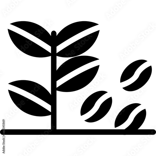 Coffee Plant Glyph Icon