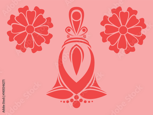 Elegant bell flower design with minimalist flowers