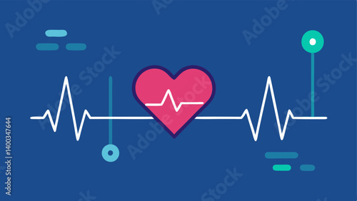 Pulse Waves Waveforms symbolizing heartbeats alongside an AI interface highlighting the interpretation of cardiac imaging.
