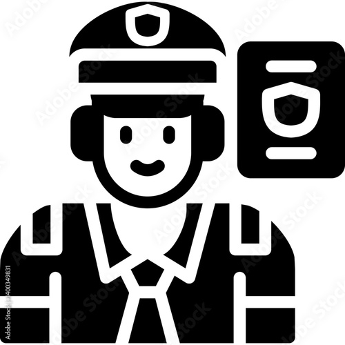 Prison Warden Glyph Icon