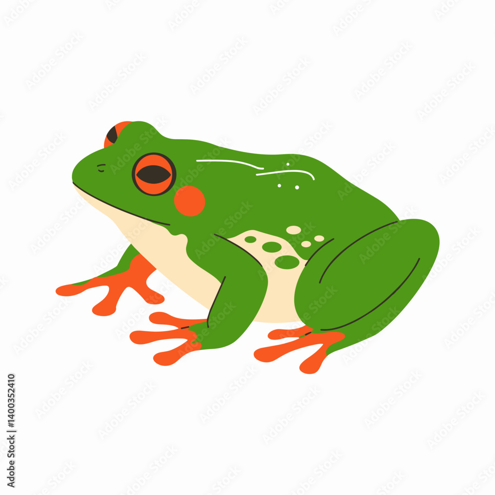 Obraz premium Minimalist Chorus Frog Vector with Playful Accents