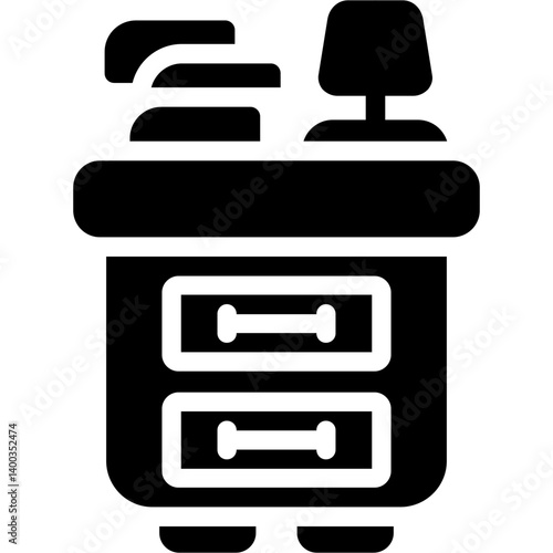 Bedside Table Glyph Icon