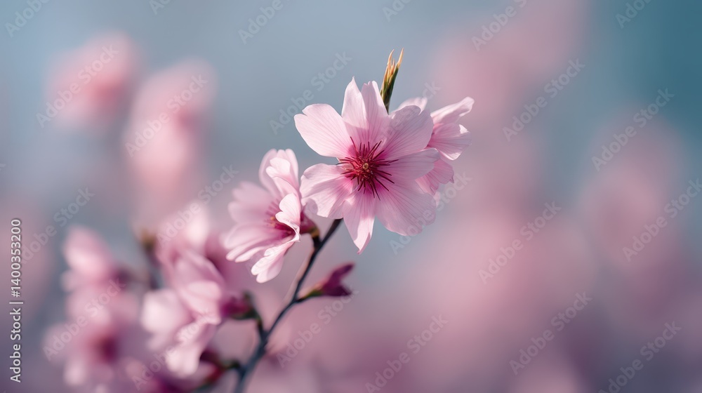 A spring garden bursts with color as delicate pink flowers bloom on branches, signaling the arrival of warmer days and vibrant life in nature. The lovely scene invites admiration and tranquility A spring garden bursts with color as delicate pink flowers bloom on branches, signaling the arrival of warmer days and vibrant life in nature. The lovely scene invites admiration and tranquility