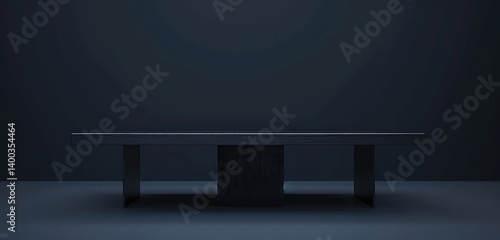 Obraz na płótnie Sleek Minimalist Table in Dim Light w salonie