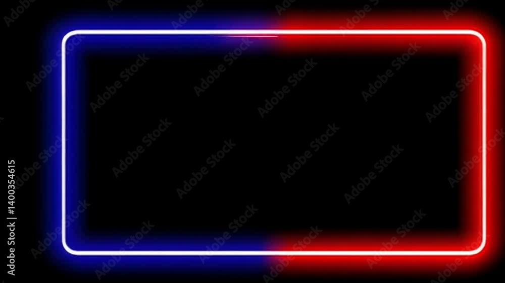 Neon Red and Blue Frame on Black Background Neon Red and Blue Frame on Black Background