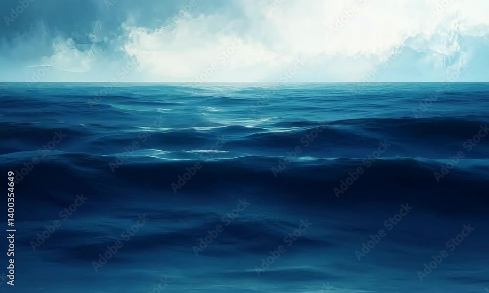 A mesmerising vista of a tranquil ocean under a serene sky, evoking calmness and peacefulness A mesmerising vista of a tranquil ocean under a serene sky, evoking calmness and peacefulness