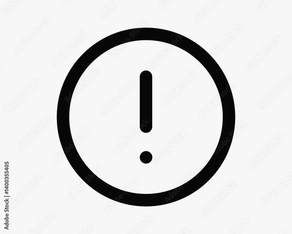 Warning Circle Line Icon Warn Exclamation Mark Round Outline Sign Notice Mark Caution Danger Button Error Problem Issue Alarm Stop Halt Risk Hazard Vector Warning Circle Line Icon Warn Exclamation Mark Round Outline Sign Notice Mark Caution Danger Button Error Problem Issue Alarm Stop Halt Risk Hazard Vector