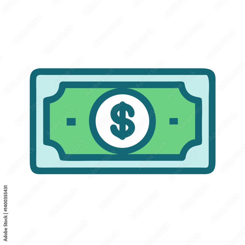 Dollar Bill Currency Note Icon Representing Money, Payments, and Financial Transactions Dollar Bill Currency Note Icon Representing Money, Payments, and Financial Transactions