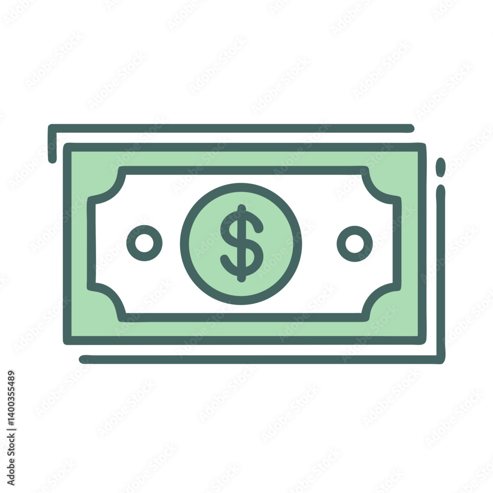 Dollar Bill Currency Note Icon Representing Money, Payments, and Financial Transactions Dollar Bill Currency Note Icon Representing Money, Payments, and Financial Transactions