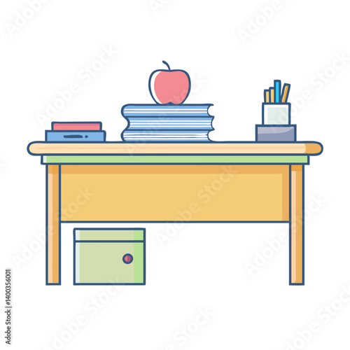 teacher s desk icon, teacher s desk vector illustration-simple illustration of teacher s desk, perfect for teacher s desk logos and icons