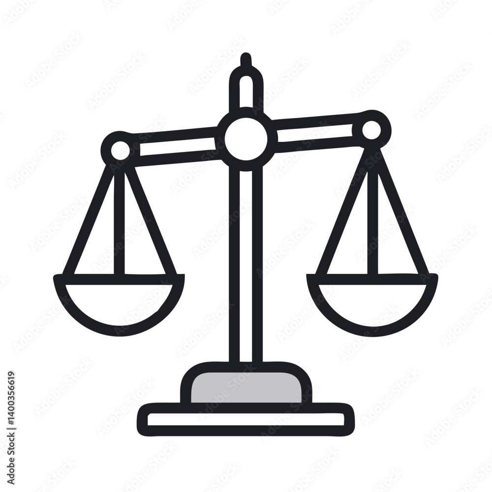 Justice Balance Scale Icon Representing Legal Matters and Fairness Justice Balance Scale Icon Representing Legal Matters and Fairness