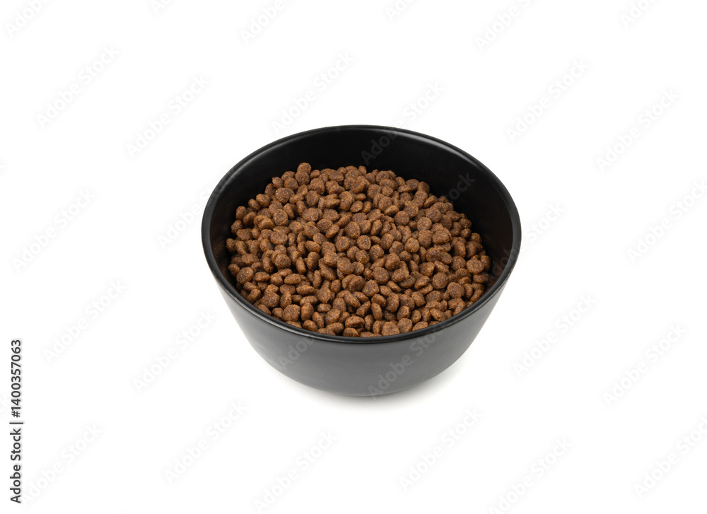 Dry pet food, dog kibble pile, puppy pellets, small canine protein croquette meal, animal food Dry pet food, dog kibble pile, puppy pellets, small canine protein croquette meal, animal food