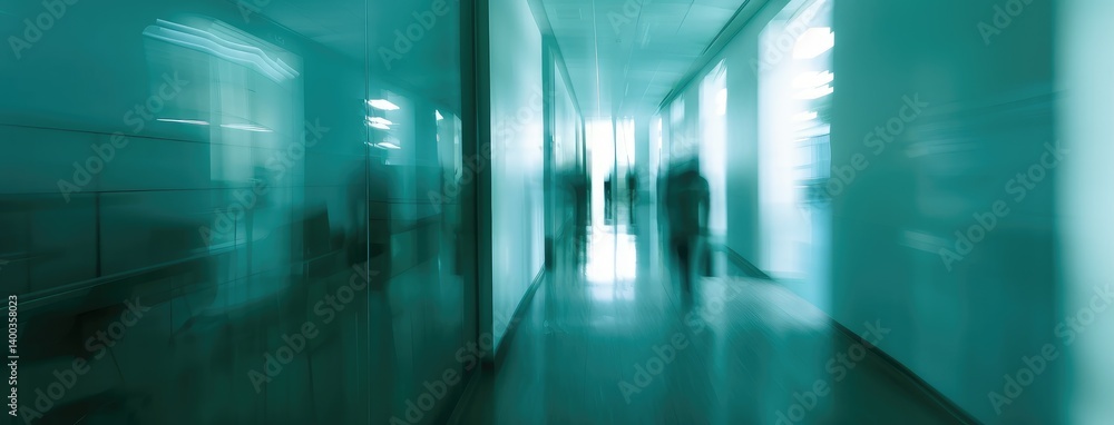 Ethereal Motion in a Modern Corridor