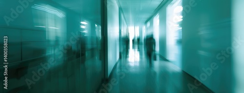 Obraz na płótnie Ethereal Motion in a Modern Corridor w salonie
