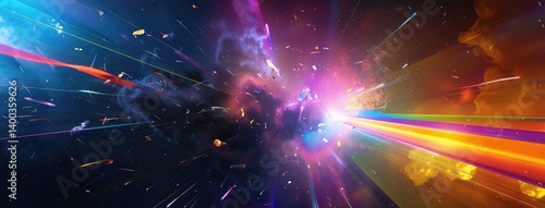 Obraz na płótnie Cosmic Burst of Colors w salonie