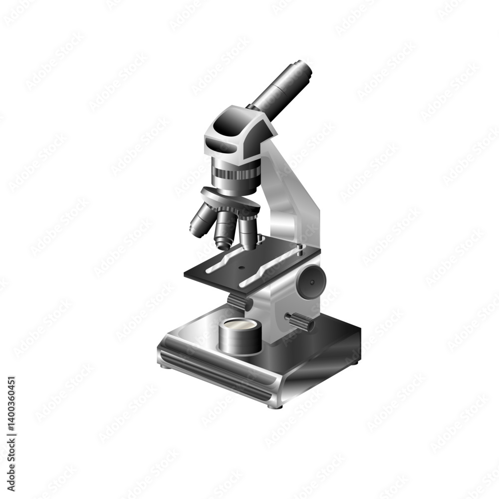 Detailed view of a modern microscope used in scientific research and medical analysis. Detailed view of a modern microscope used in scientific research and medical analysis.