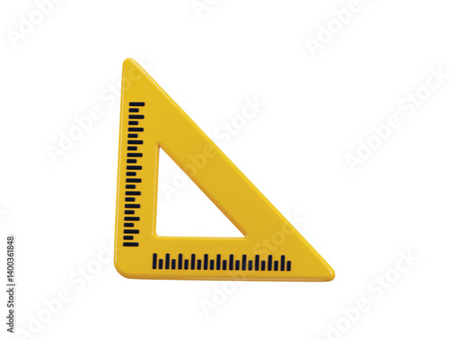 Triangle scale icon 3d render concept of mathematics education equipment icon vector illustration