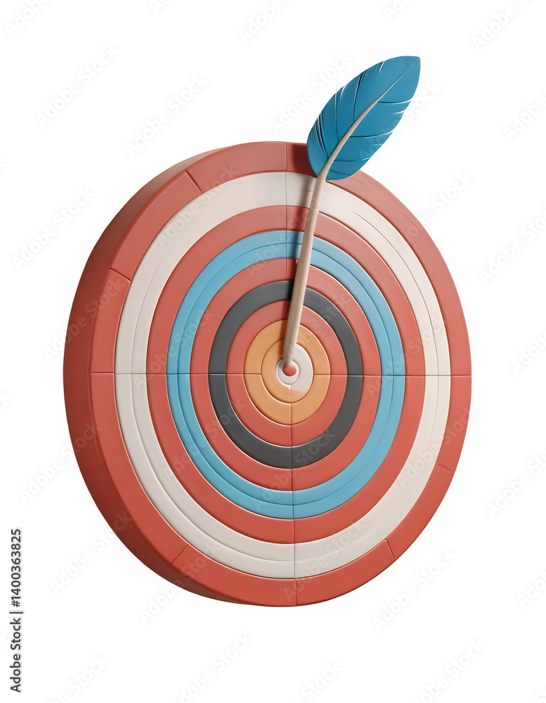 Archery Target with Arrow Hitting Bullseye for Success and Precision Archery Target with Arrow Hitting Bullseye for Success and Precision