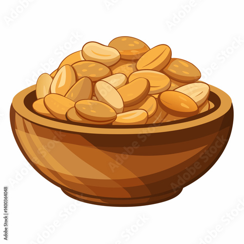 Peanut of bowl vector art illustration.