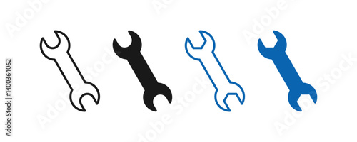 Wrench icons set. Wrench vector icon. Spanner symbol. Wrench tool icon