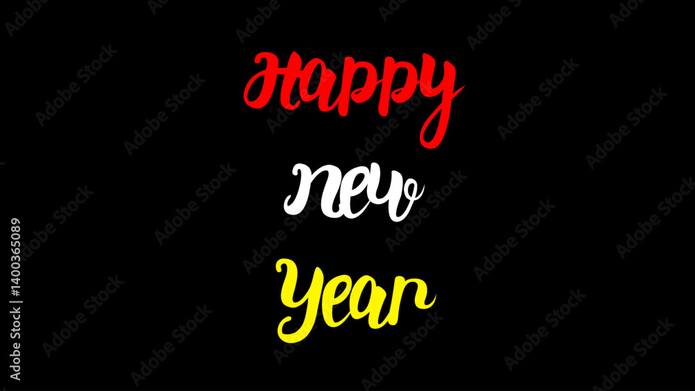 Happy new year text design for inspirational and motivational quotes, typography, modern and stylish motivational quotes typography slogan. Happy new year text design for inspirational and motivational quotes, typography, modern and stylish motivational quotes typography slogan.