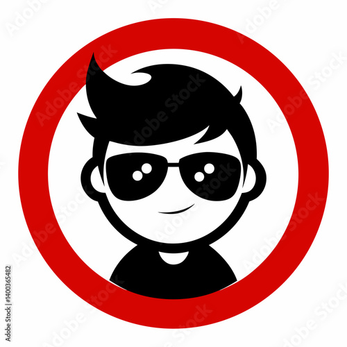 Gamer Boy Mascot Logo with Sunglasses in Circle – Cool Esporta Character Design