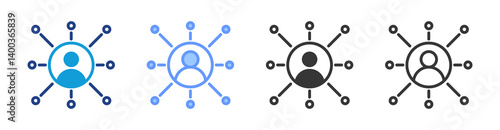 Key Stakeholders icon set multiple style collection