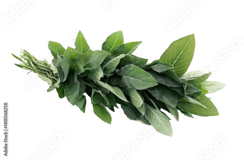 Freshly harvested green bay leaves arranged neatly on a white background, ideal for culinary uses and herbal displays