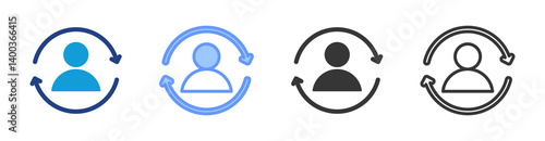 Account Retention icon set multiple style collection