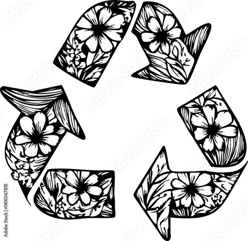 Recycling awareness campaign urban settings illustration eco-friendly environment close-up view sustainability concept