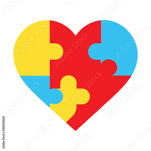 Heart Puzzle Representing Autism
