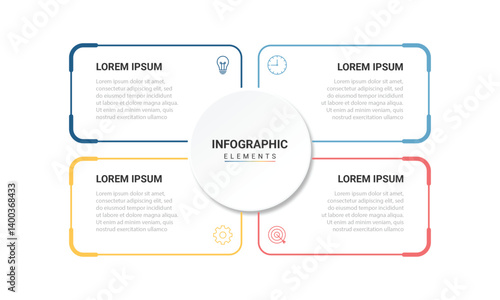 Infographics for business in four stages. Infographics for presentations