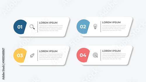 Infographics for business in four stages. Infographics for presentations