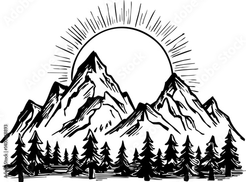 Majestic mountains and forests at sunrise natural landscape serene environment scenic view nature inspiration